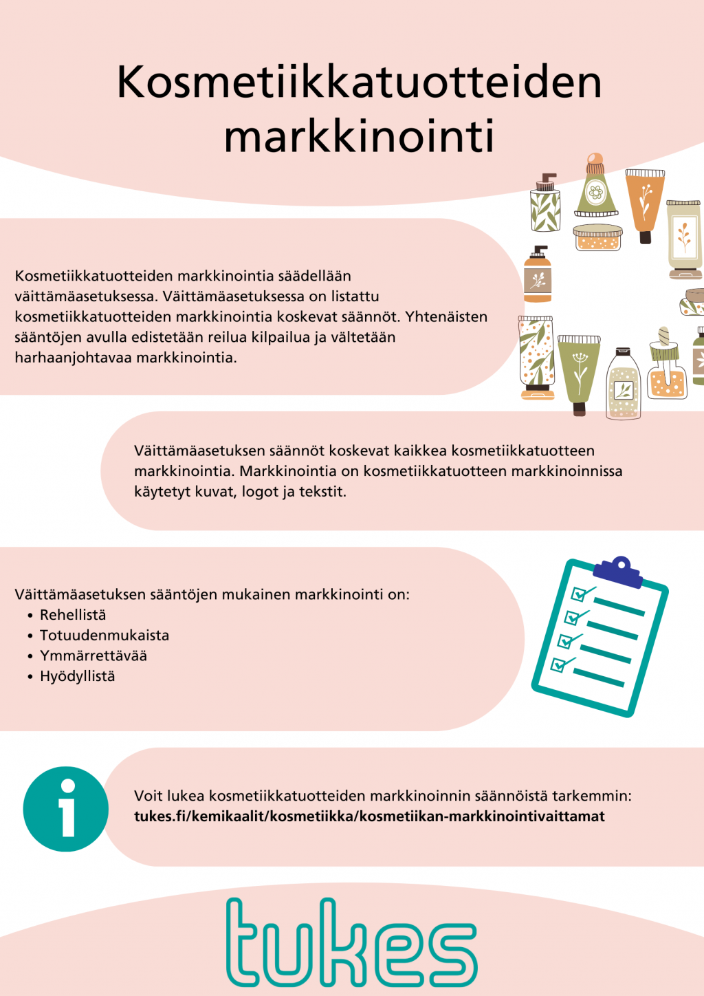 Kuvassa kerrotaan kosmetiikan markkinoinnista